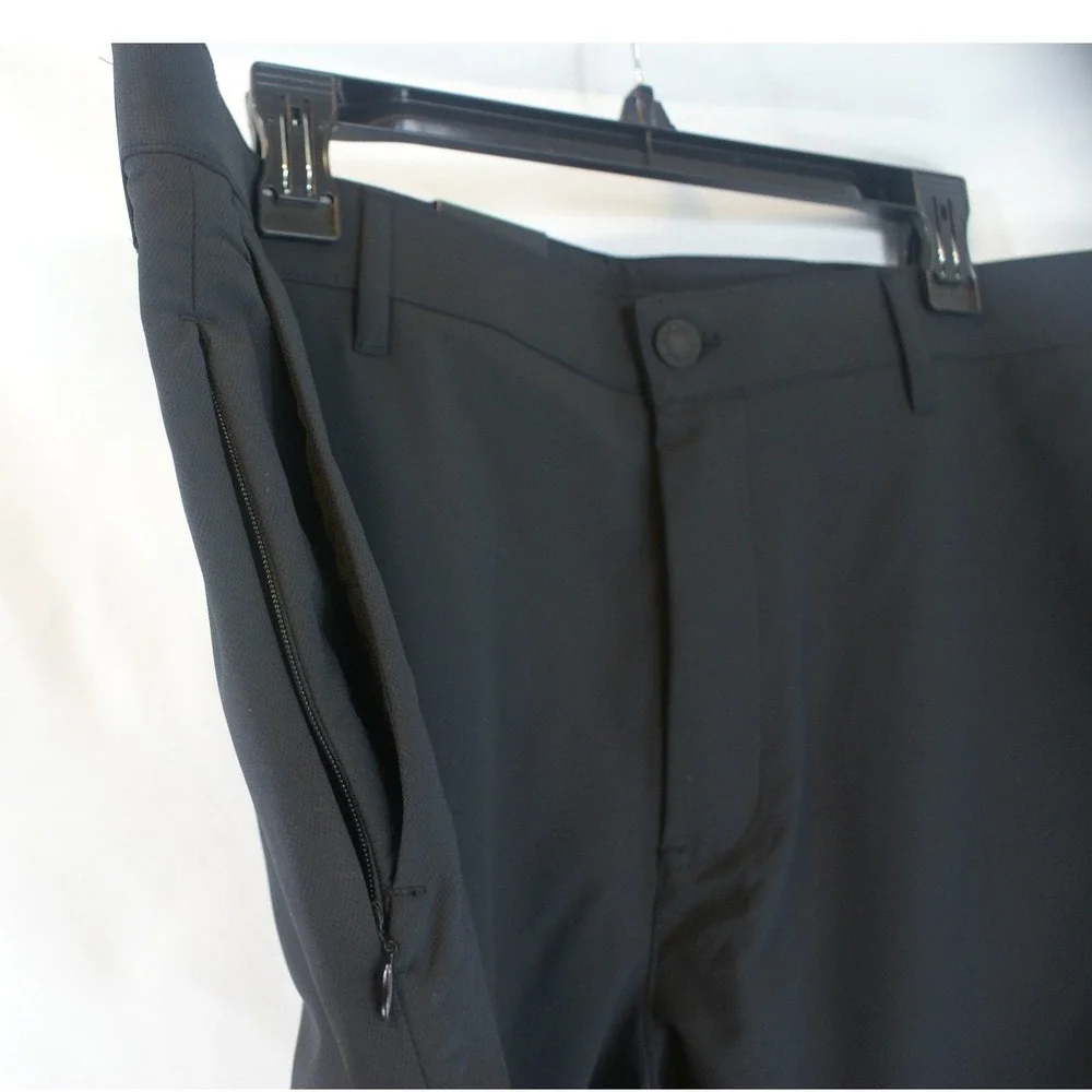 Banana Republic Mens Flat Front Pants Black Zip‎ Pockets 38x29